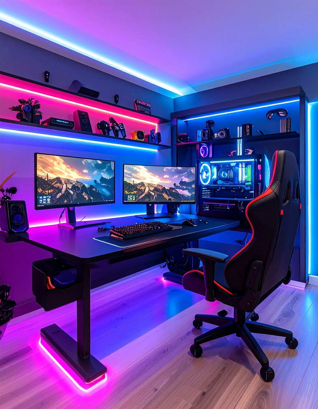 Gaming Focused Anime Room Setups With RGB Lighting - 20 Anime Room Ideas