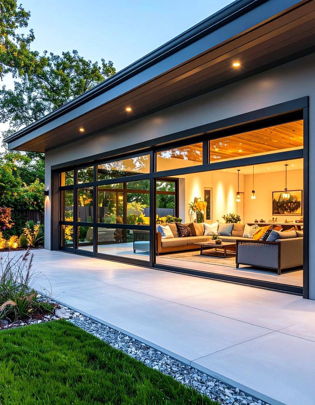 Garage Door Windows for Indoor Outdoor Flow - 20 Barndominium Interior Ideas