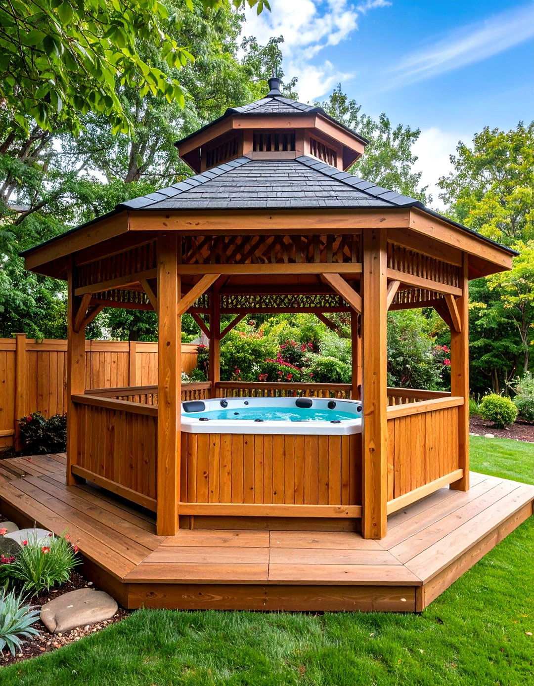 Gazebo Enclosures for Ultimate Hot Tub Protection - 20 Backyard Hot Tub Privacy Ideas