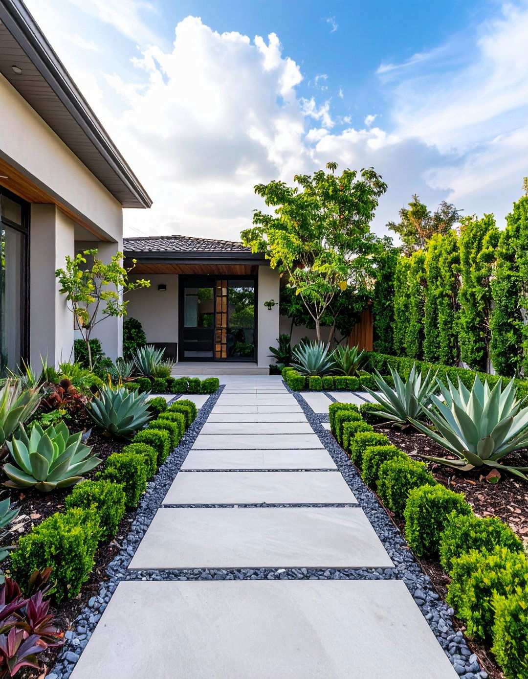 Geometric Landscape Design - 20 1980s House Exterior Ideas