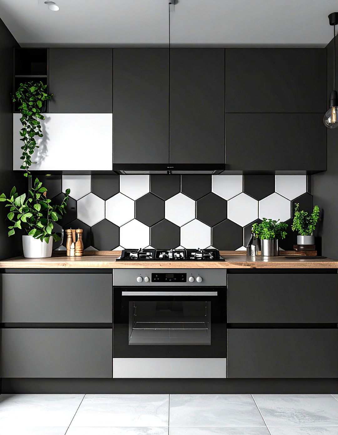 Geometric Pattern Mosaic Backsplash - 20 Backsplash Ideas for White Cabinets and Granite Countertops