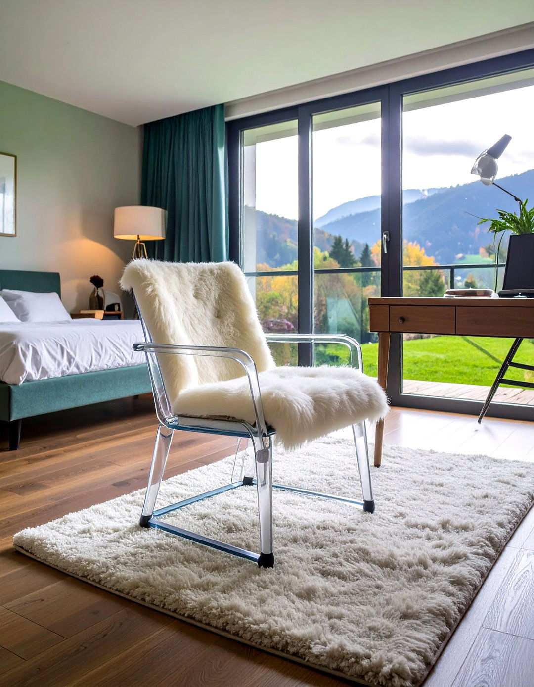 Ghost Acrylic Bedroom Chair for Invisible Seating - 20 Bedroom Chair Ideas