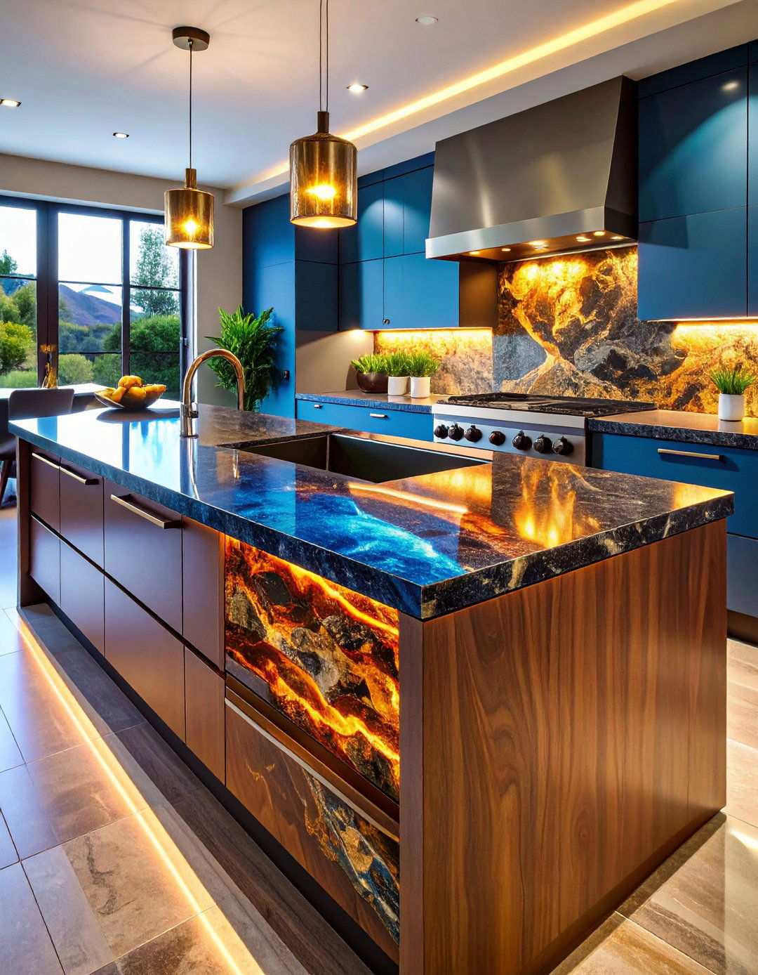 Glazed Lava Stone Shines With Volcanic Strength - 20 Black Kitchen Countertops