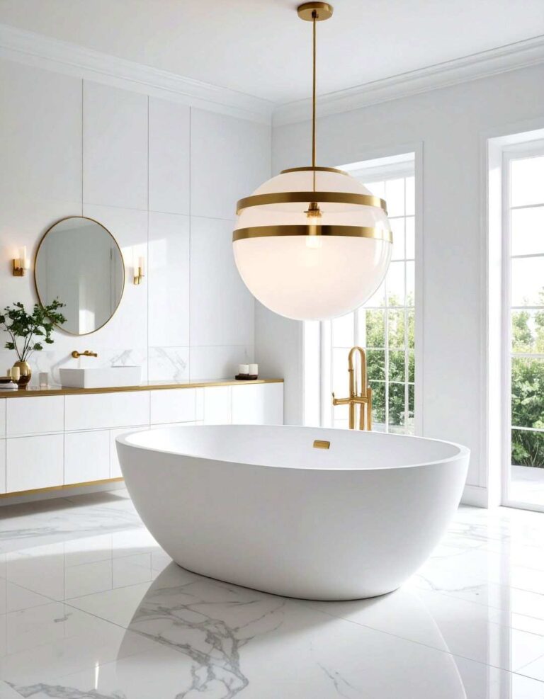 Globe Statement Bathroom Pendant Lighting Over a Tub - 20 Bathroom Pendant Lighting Ideas