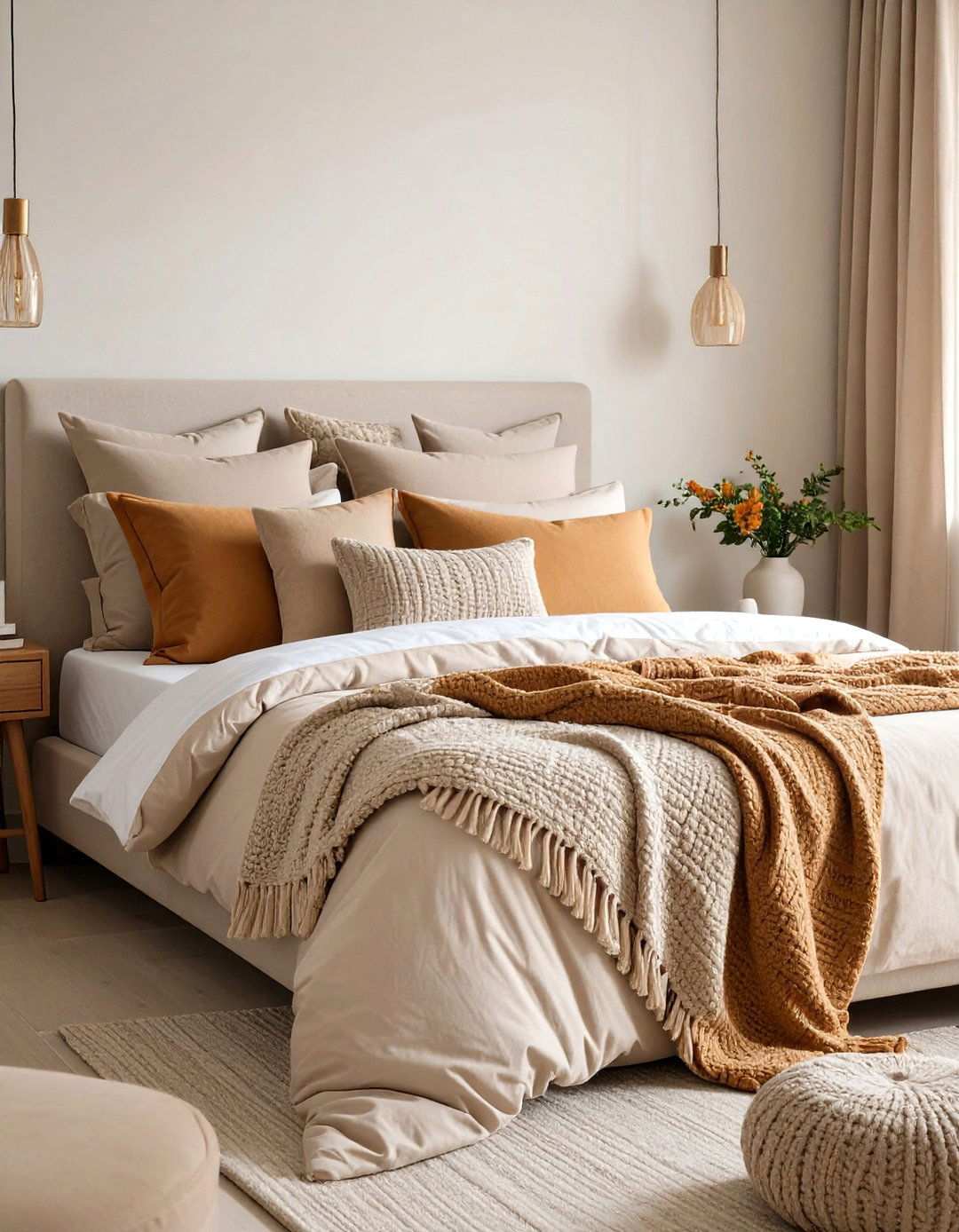 Go Monochrome with Tone on Tone Bedding - 20 Beige Bedroom Ideas