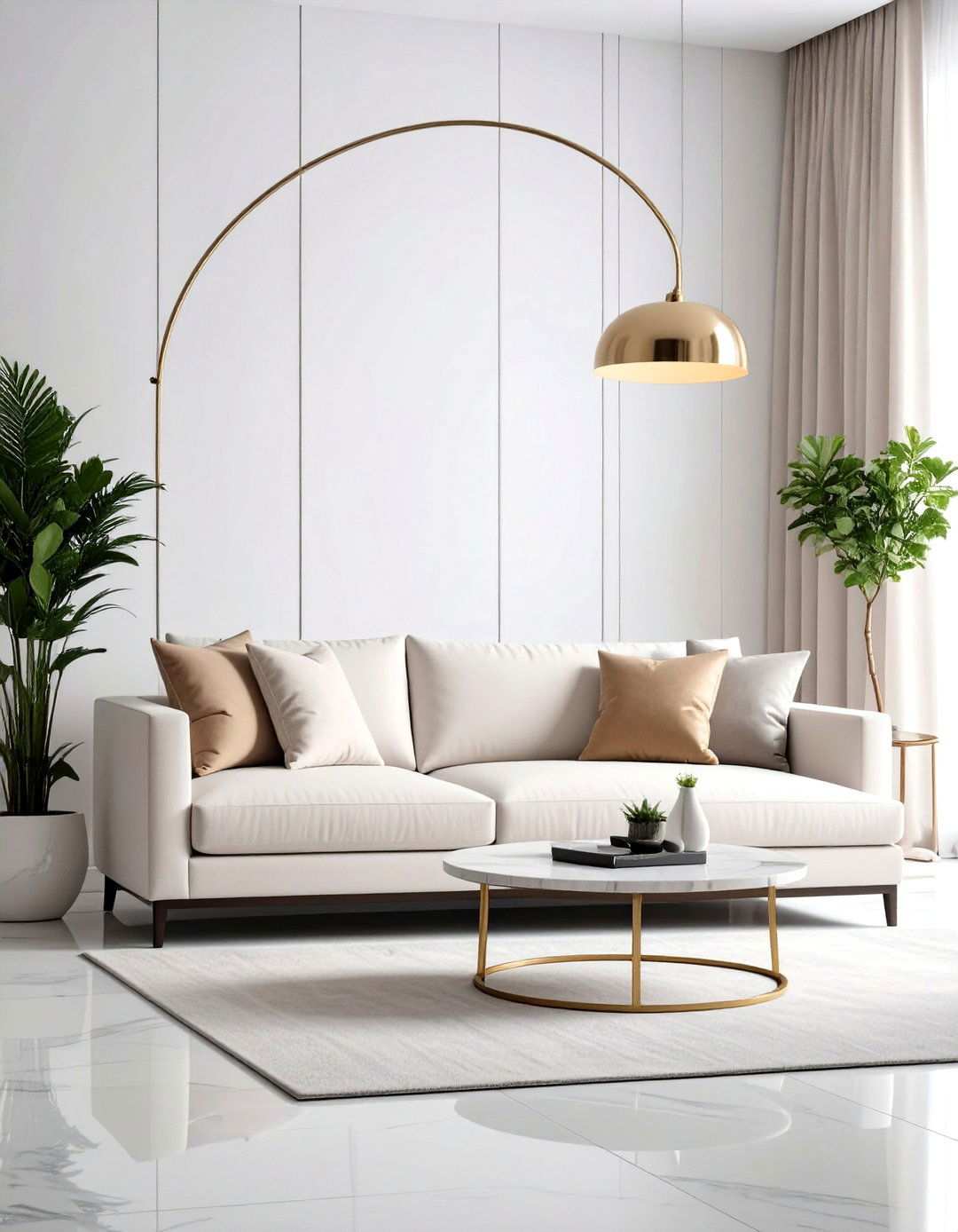 Graceful Arco Floor Lamp Arc - 20 1950s Living Room Ideas