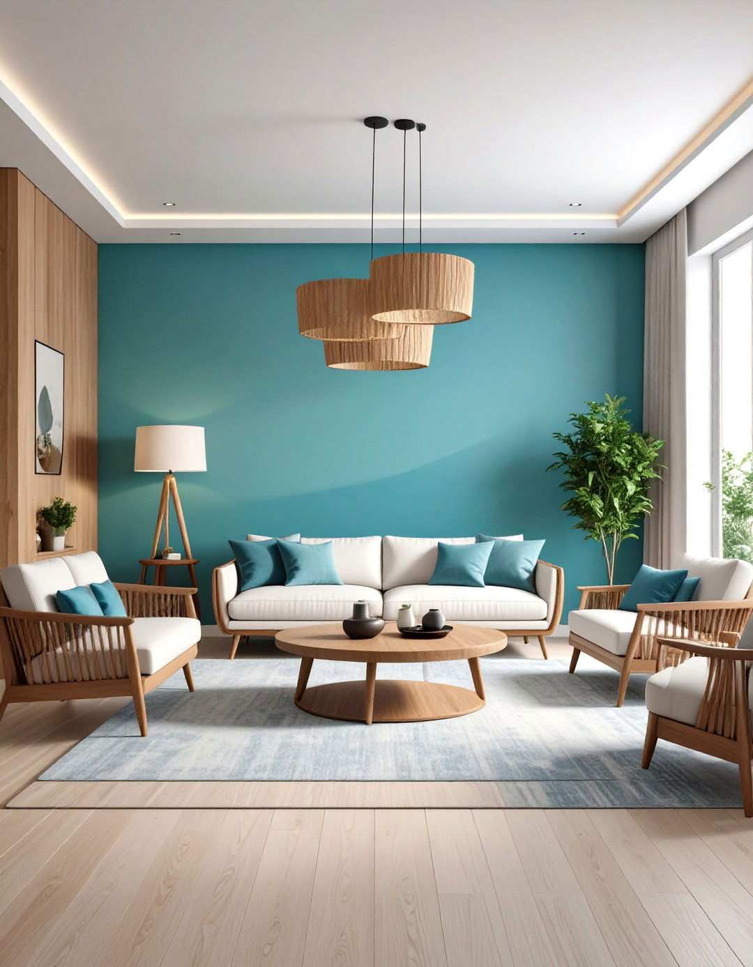 Gradient Walls Onyx to Baby Blue Ombre - 20 Black and Blue Living Room Ideas