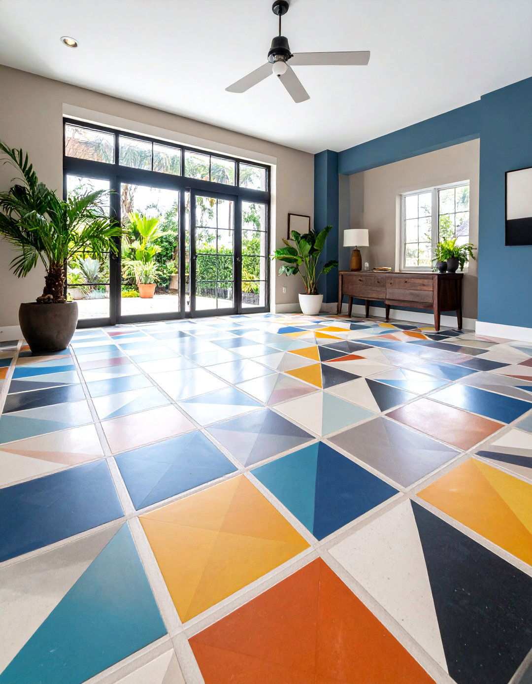 Graphic Cement Tiles Bring Instant Personality - 20 Bathroom Tile Ideas