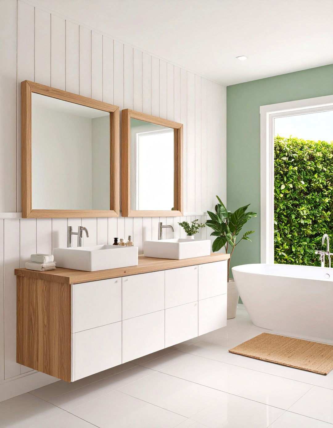 Half Tile Half Panel Bathroom Wall Paneling Saves Budget - 20 Bathroom Wall Paneling Ideas