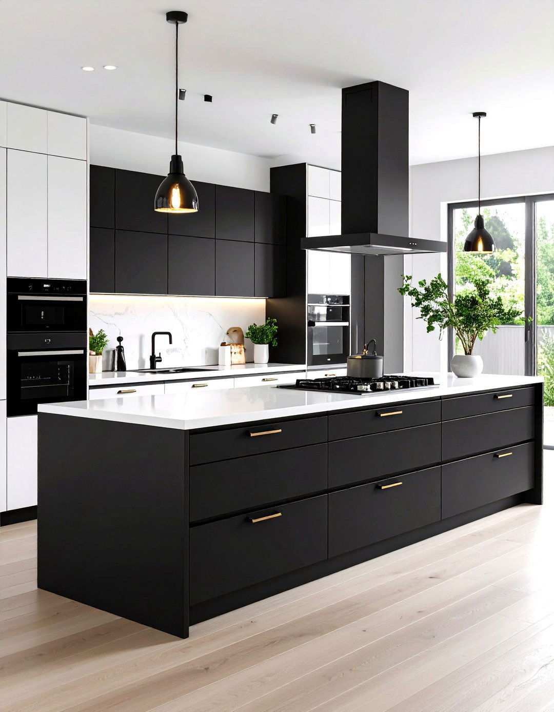 Handleless Lines for Seamless Style - 20 Black and White Kitchen Ideas