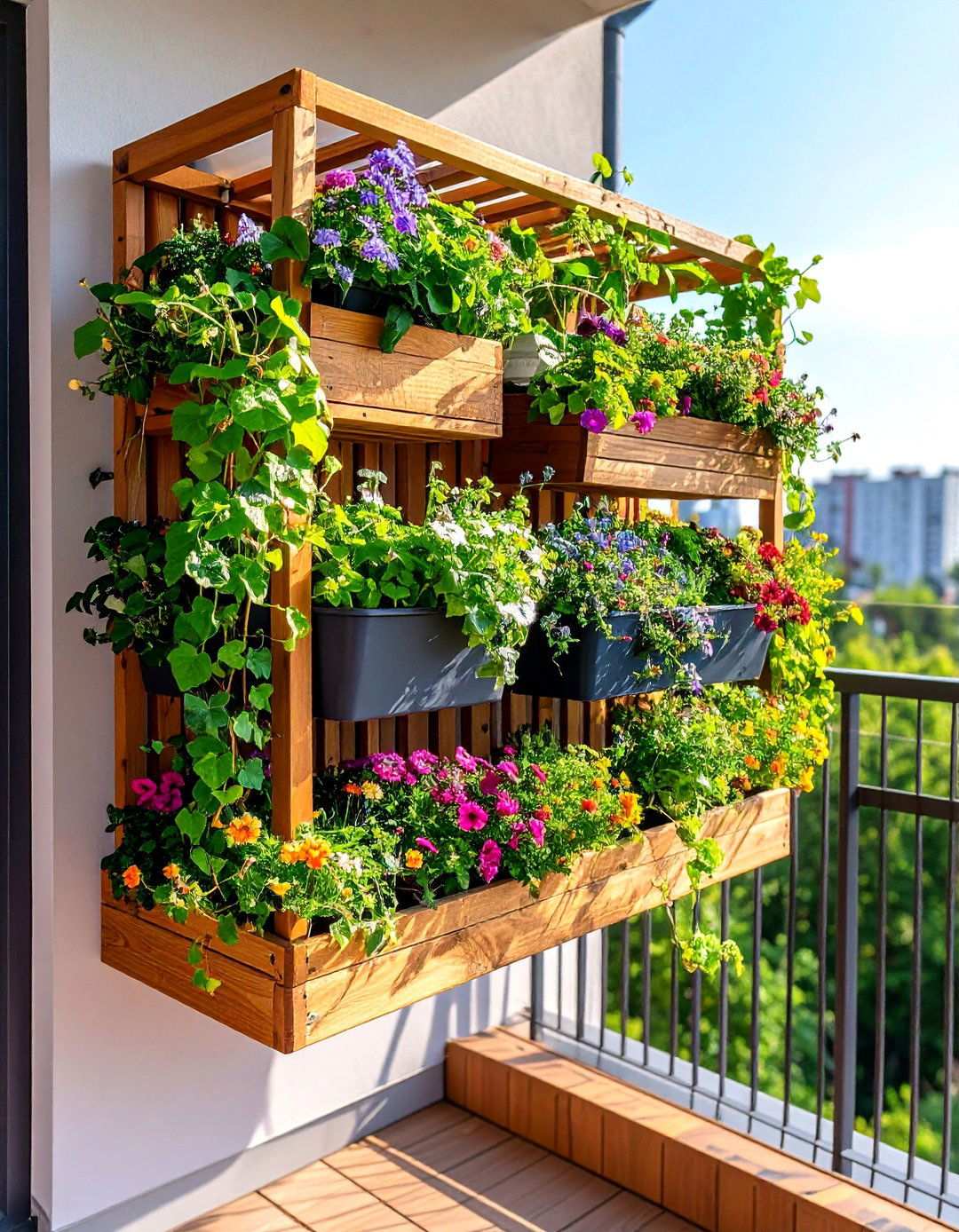 Hanging Balcony Trellis Planter Combination - 20 Balcony Trellis Ideas