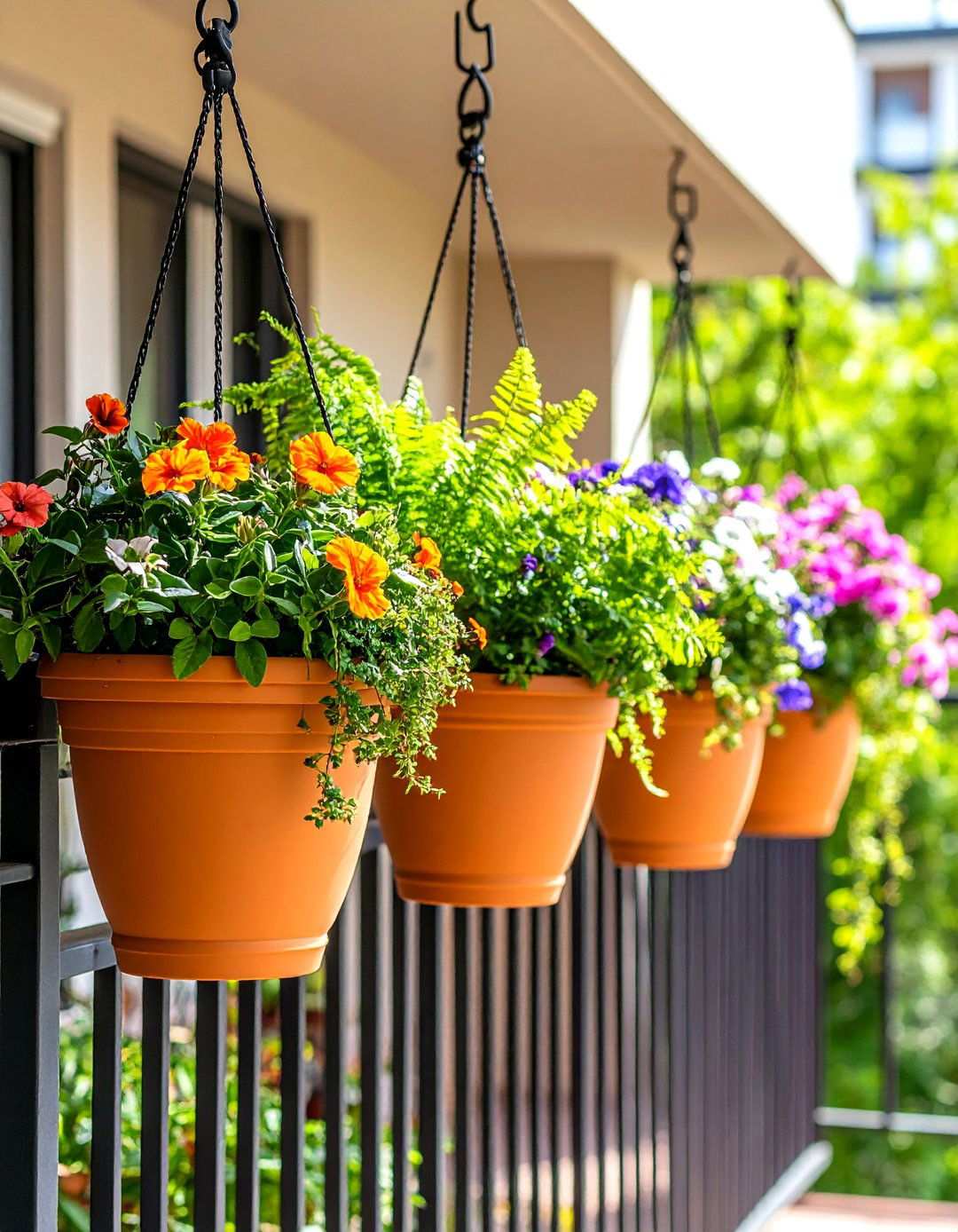 Hanging Garden Displays for Vertical Interest - 20 Balcony Ideas