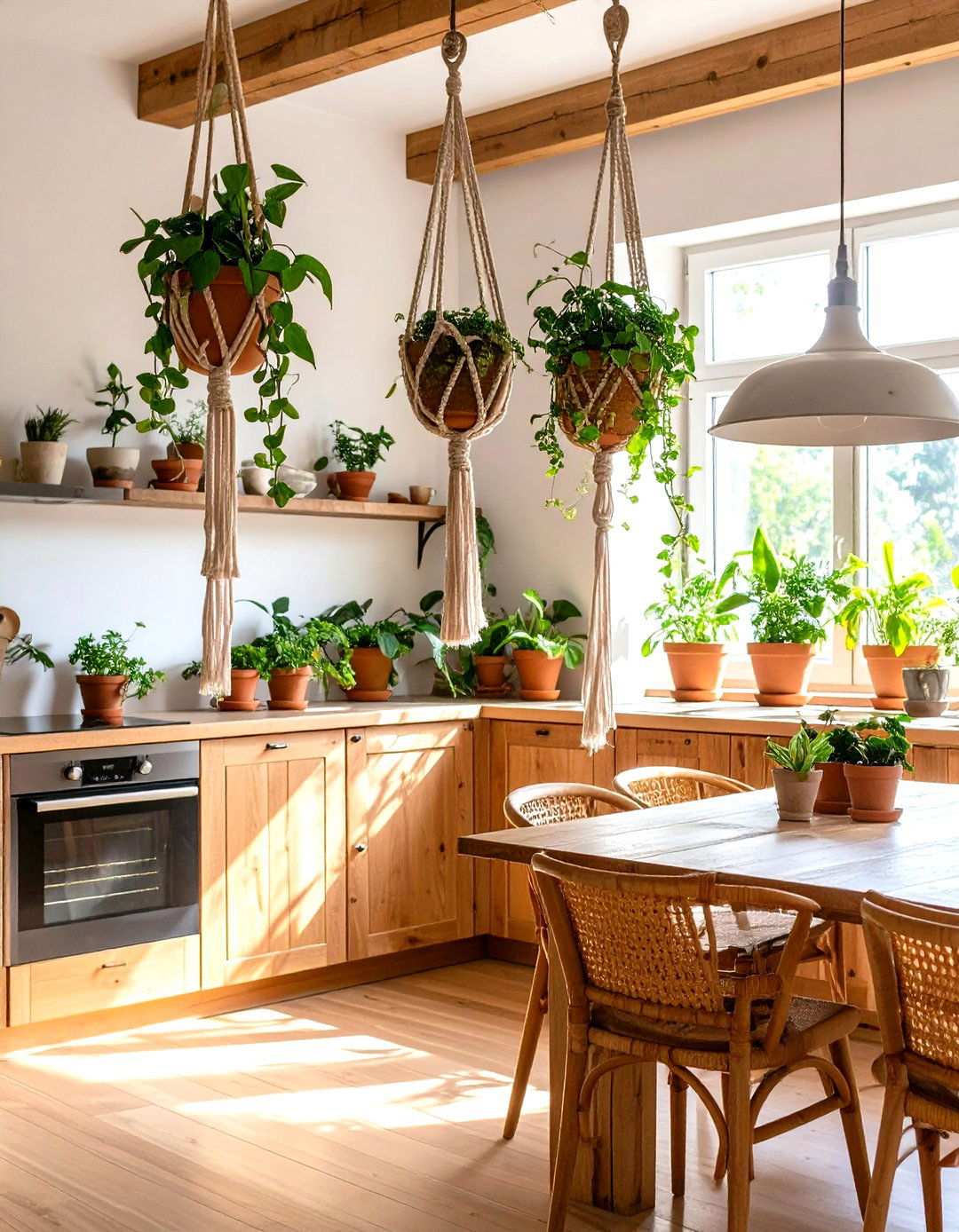 Hanging Houseplant Boho Kitchen - 20 70s Kitchen Ideas