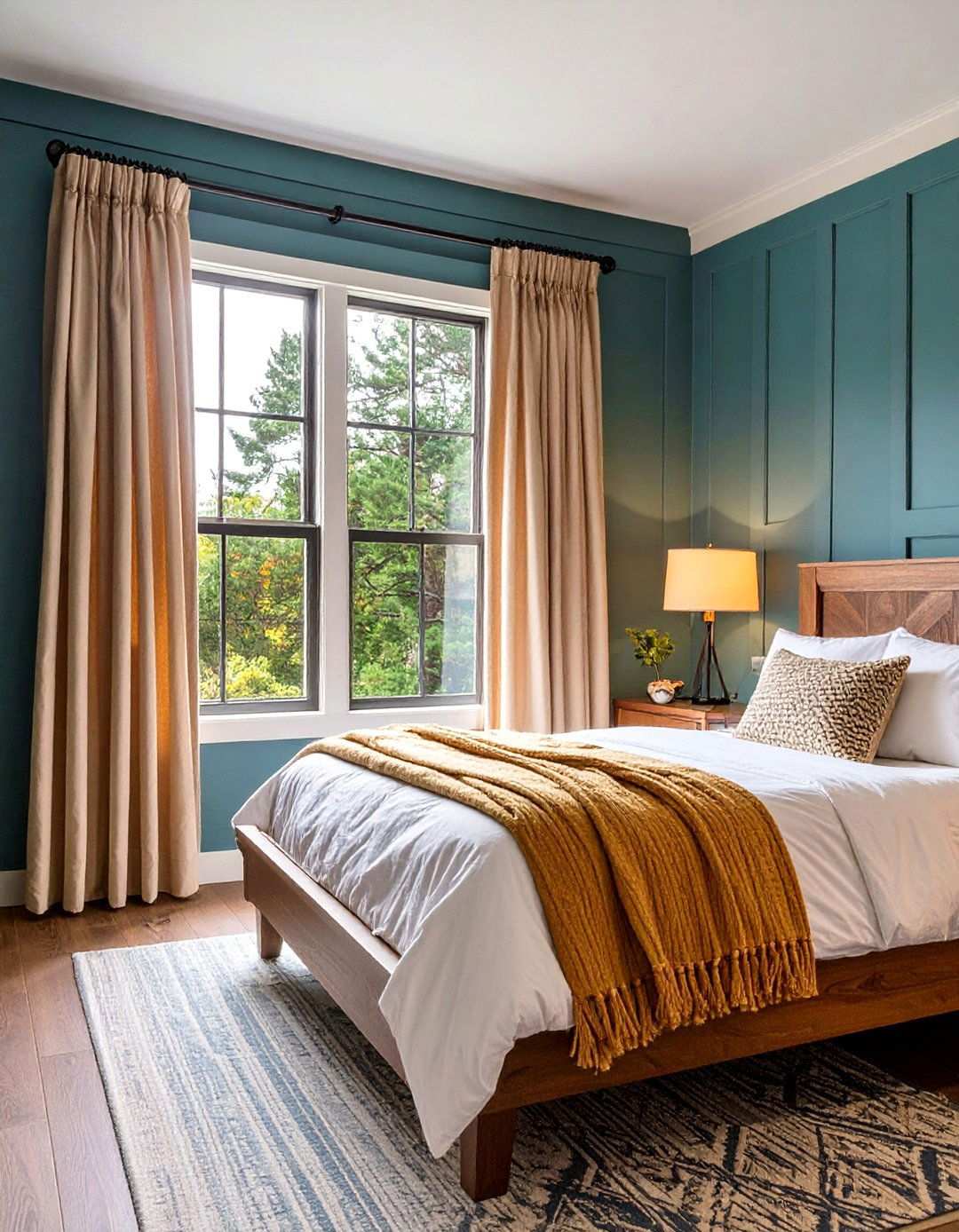 Highlight the View with Picture Frame Trim - 20 Bedroom Window Ideas