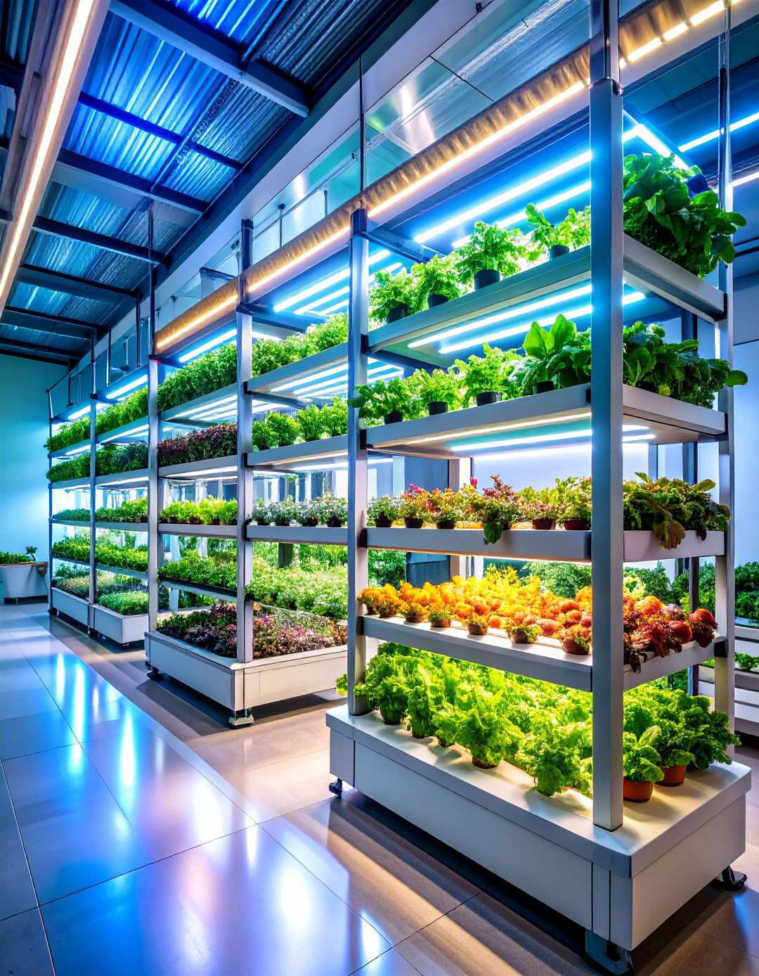 Hydroponic Garden s Interior Design with Integrated Food Production Systems - 20 2100s Interior Design Ideas