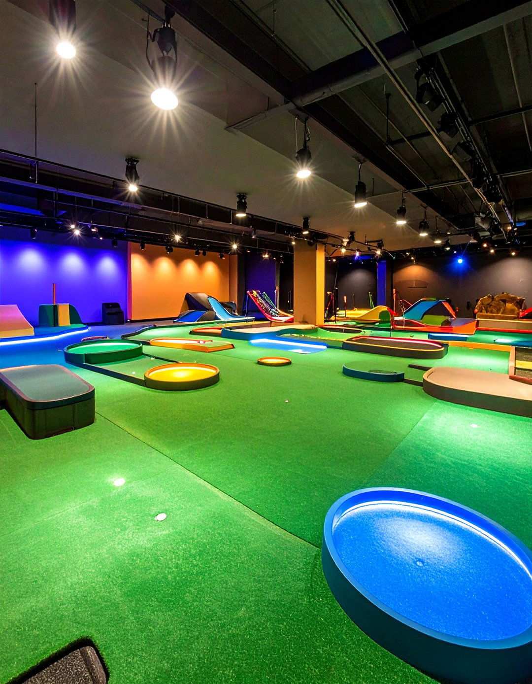 Indoor Mini Golf Adventure - 20 Basement Game Room Ideas