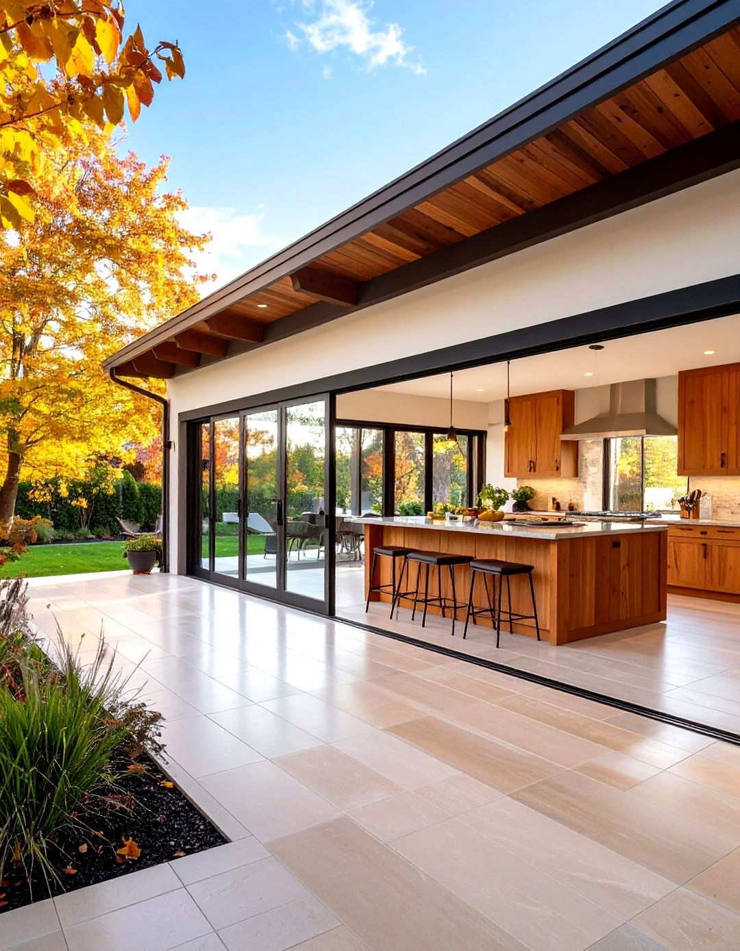 Indoor Outdoor Barndominium Kitchen with Sliding Barn Doors - 20 Barndominium Kitchen Ideas