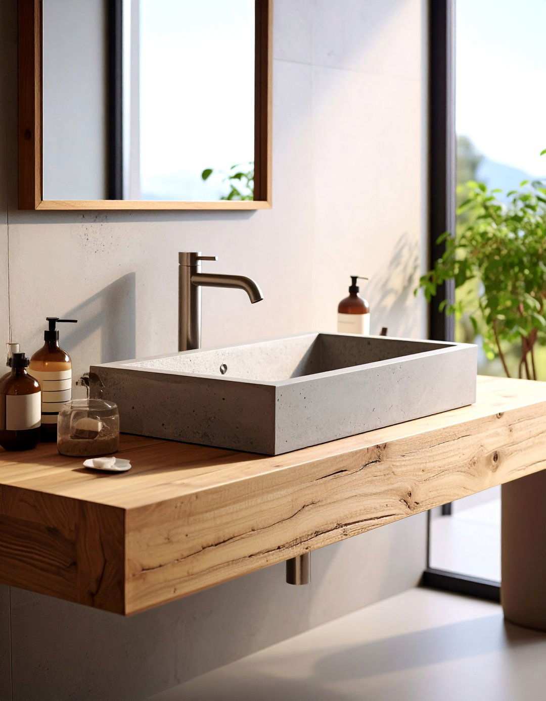 Industrial Concrete Bathroom Sink for Bold Minimalism - 20 Bathroom Sink Ideas