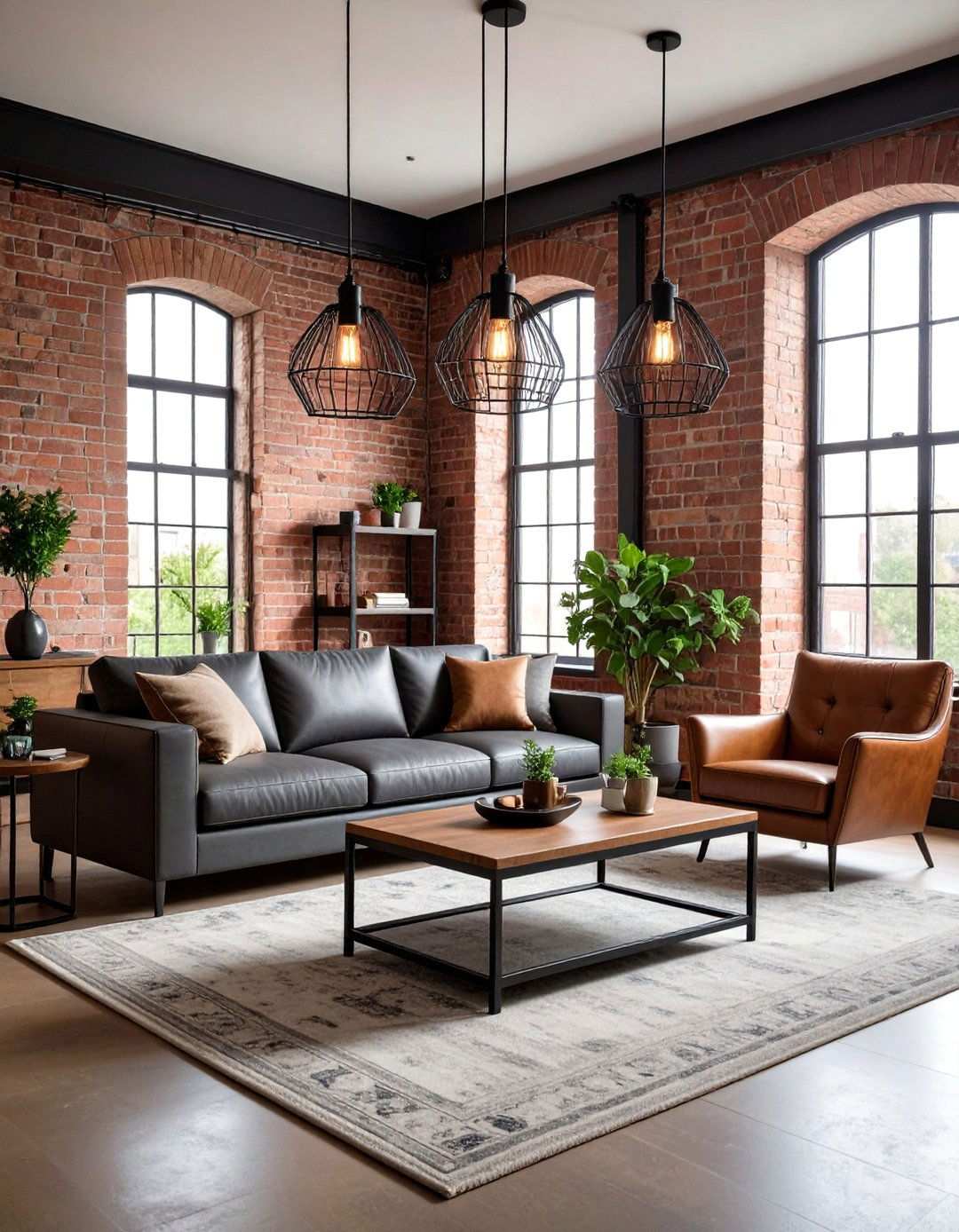 Industrial Loft Vibe - 20 Black and Orange Living Room Ideas
