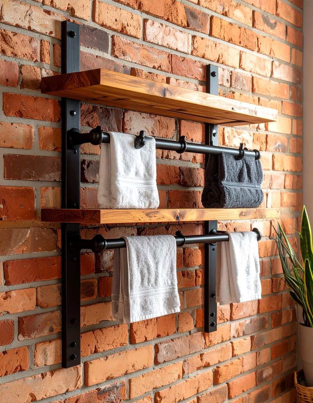Industrial Pipe Towel Rack Statement - 20 Bathroom Towel Rack Ideas