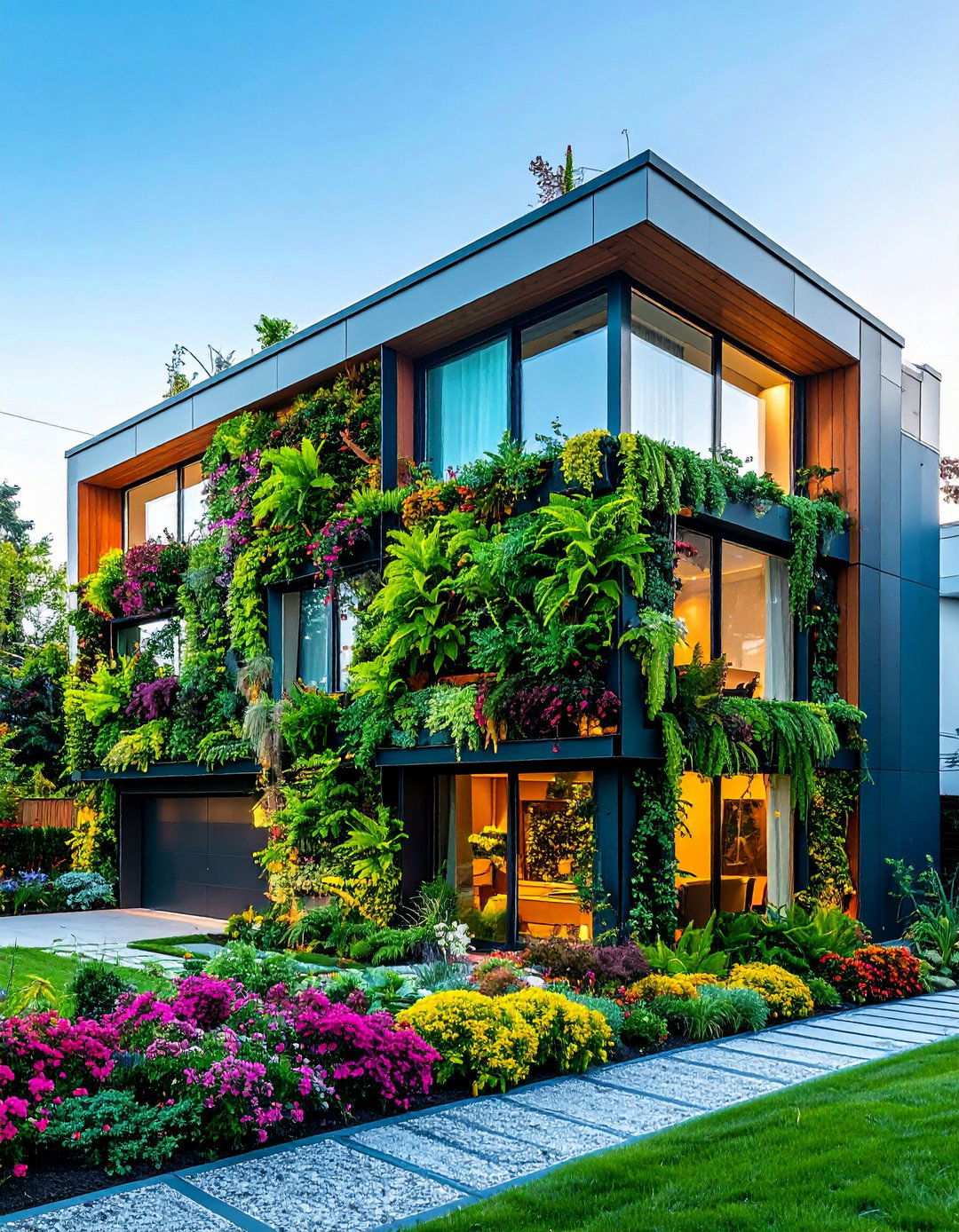 Install Living Walls for a Biophilic Exterior - 20 Aesthetic House Exterior Ideas