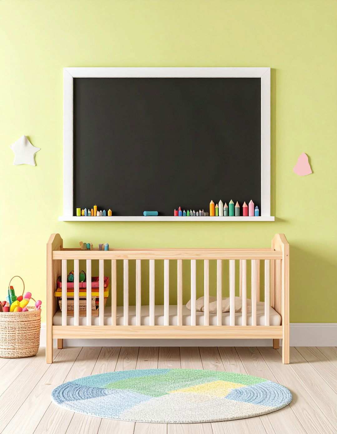Interactive Black Chalkboard Wall Nursery - 20 Black Nursery Ideas