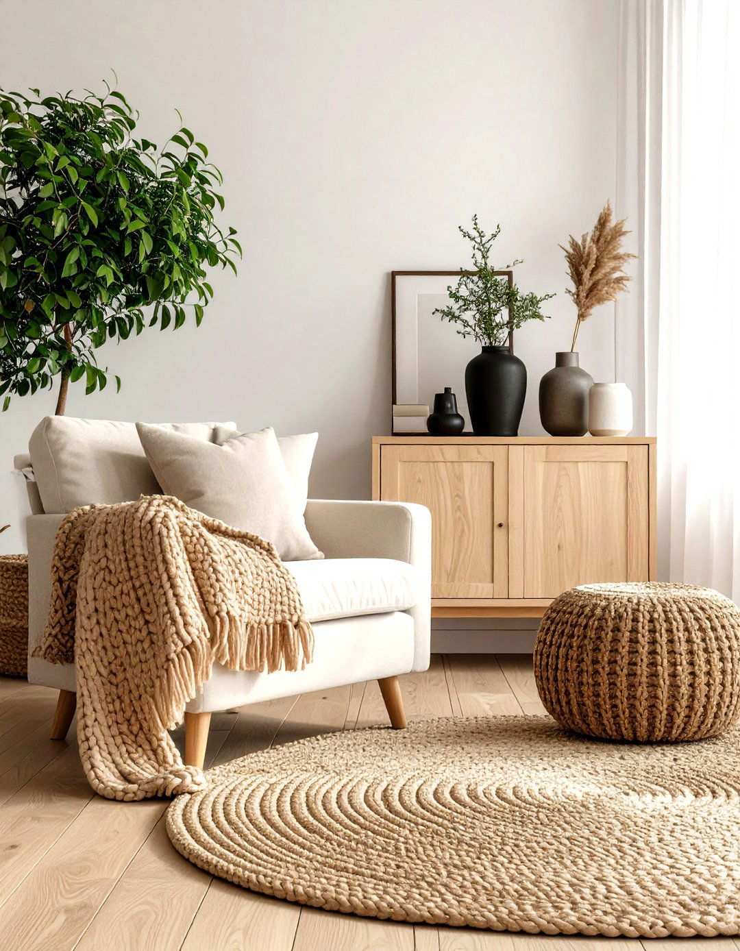 Introduce Organic Textures for Depth - 20 Black and Beige Living Room Ideas