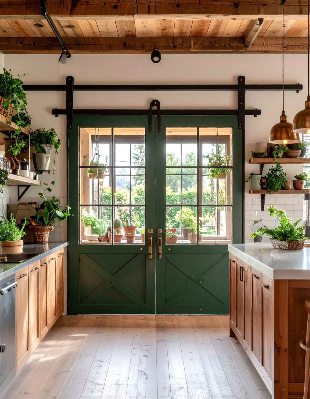 Iron Framed Industrial Barn Door - 20 Barn Door Ideas