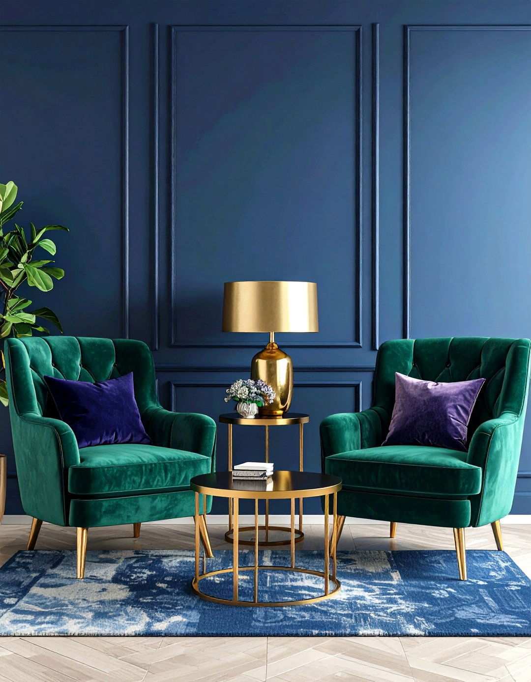 Jewel Tone Drama Living Room Design - 20 Aesthetic Living Room Ideas