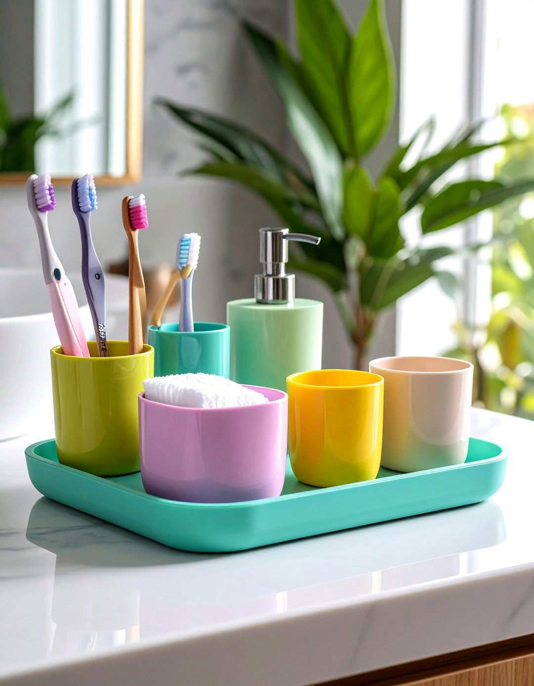 Kids Friendly Colorful Bathroom Tray - 20 Bathroom Tray Ideas