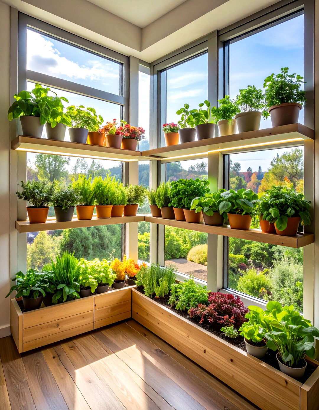 Kitchen Bay Window Herb Station - 20 Bay Window Ideas