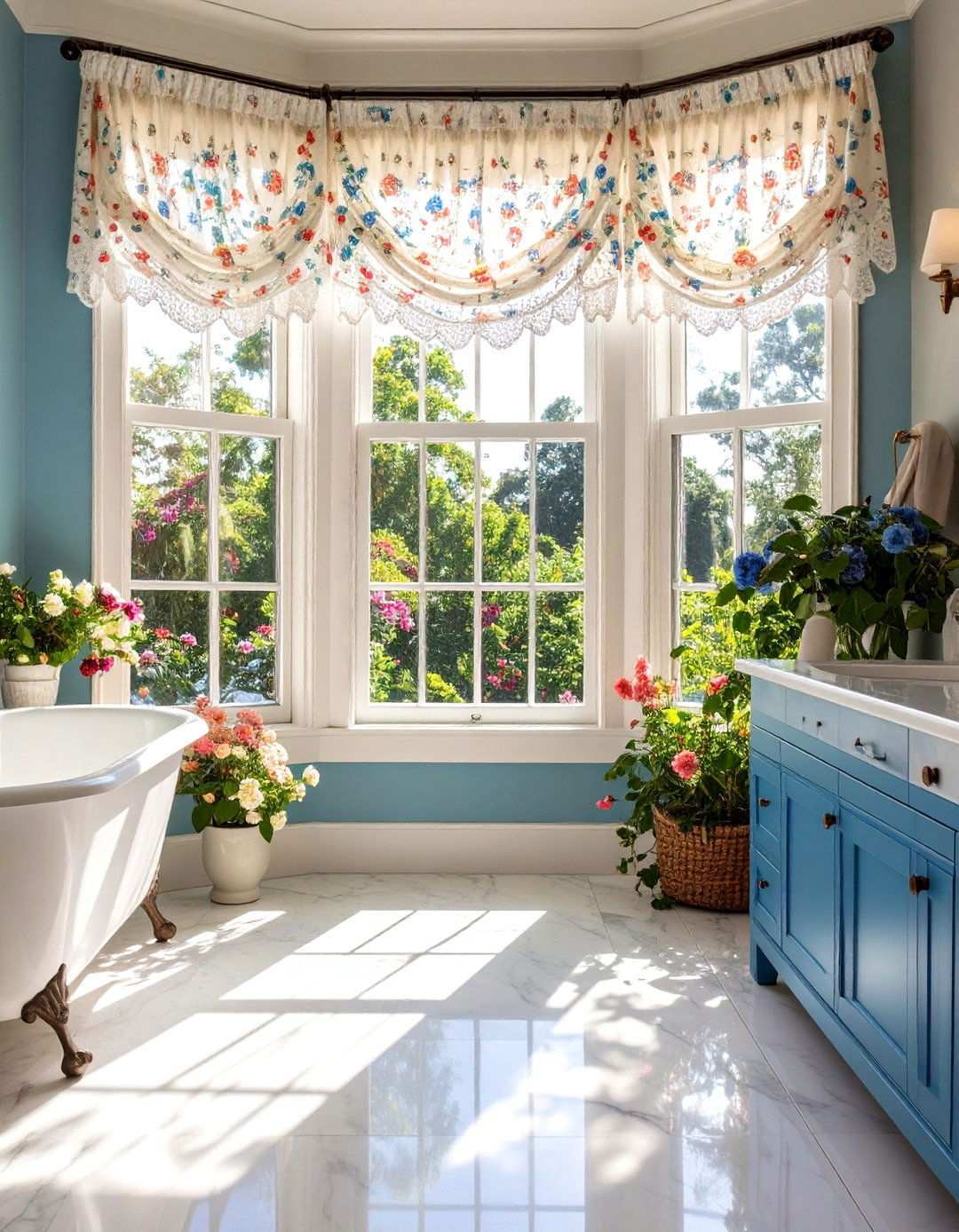Lace Static Cling Decals Create Vintage Charm - 20 Bathroom Window Treatment Ideas