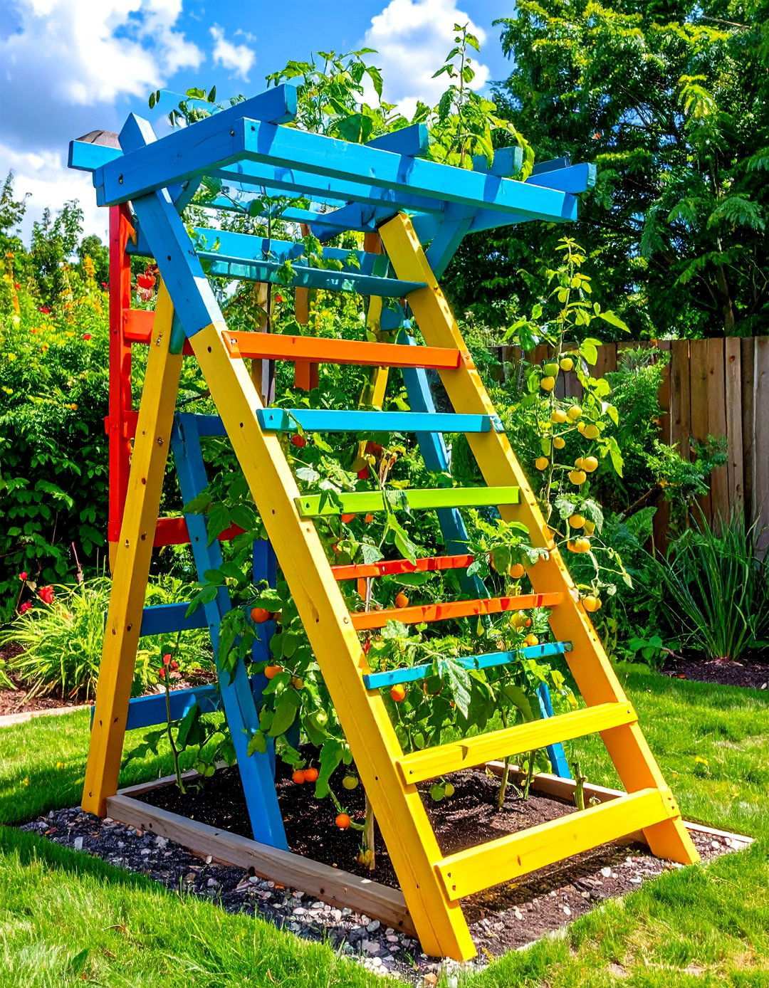 Ladder Style Trellis - 20 Tomato Trellis Ideas