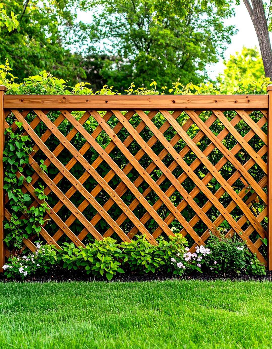 Lattice Privacy Backyard Fence - 20 Backyard Fence Ideas