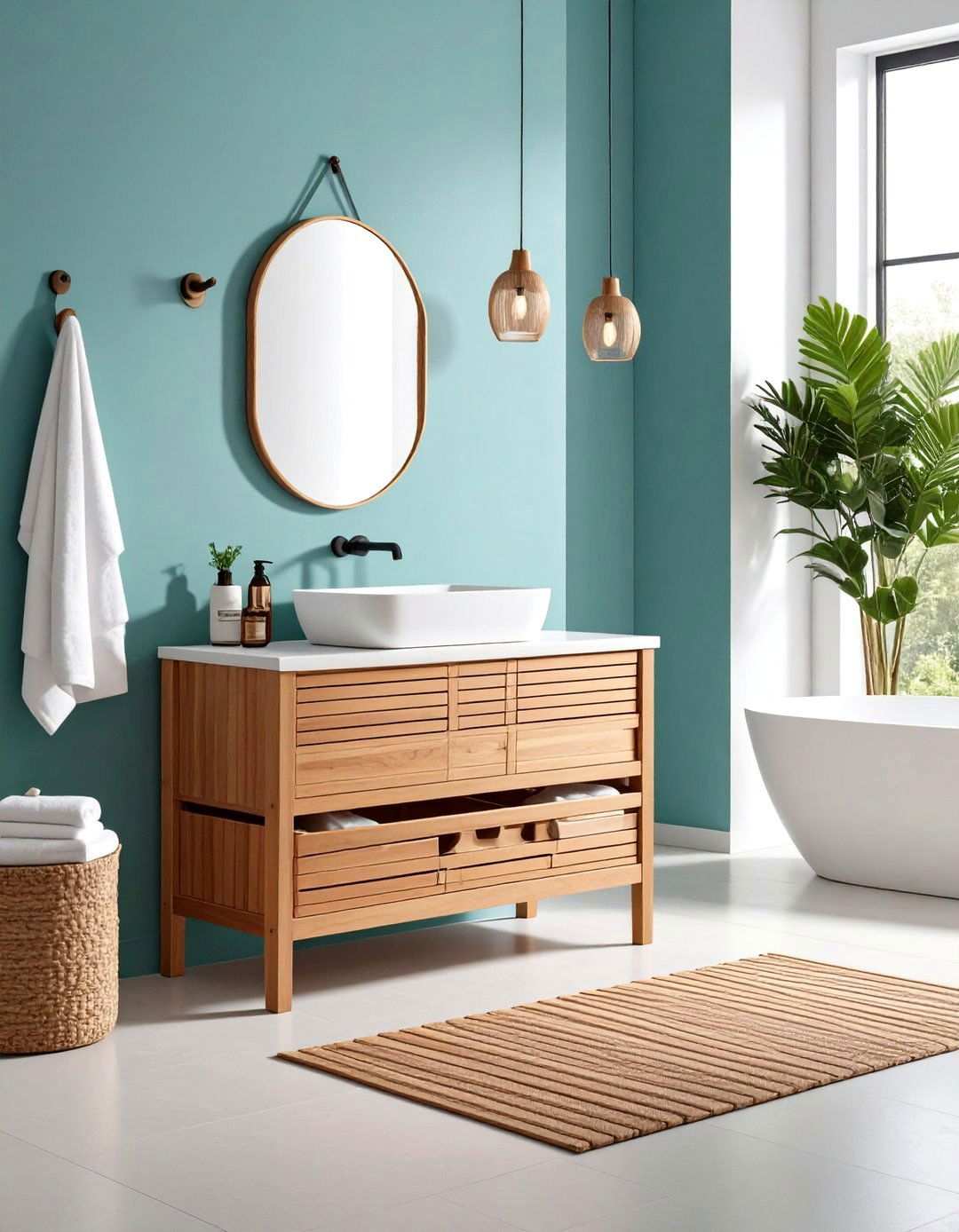 Laundry Hamper Bench Hides and Seats - 20 Bathroom Furniture Ideas