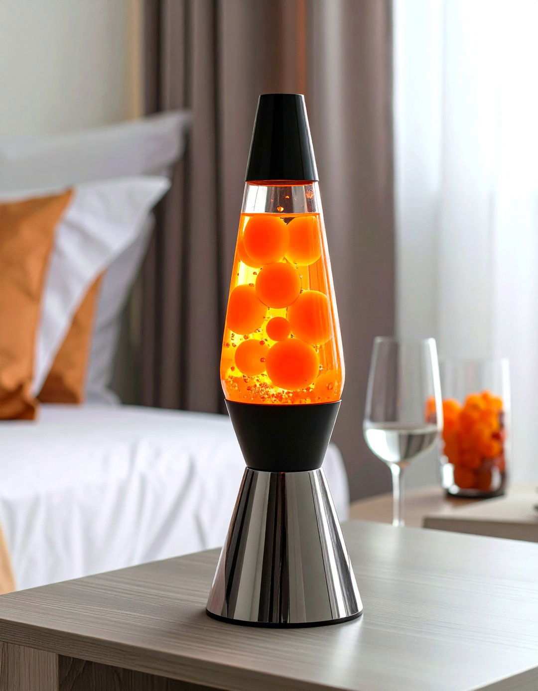 Lava Lamp Bedside Lighting Statements - 20 70s Bedroom Decor Ideas