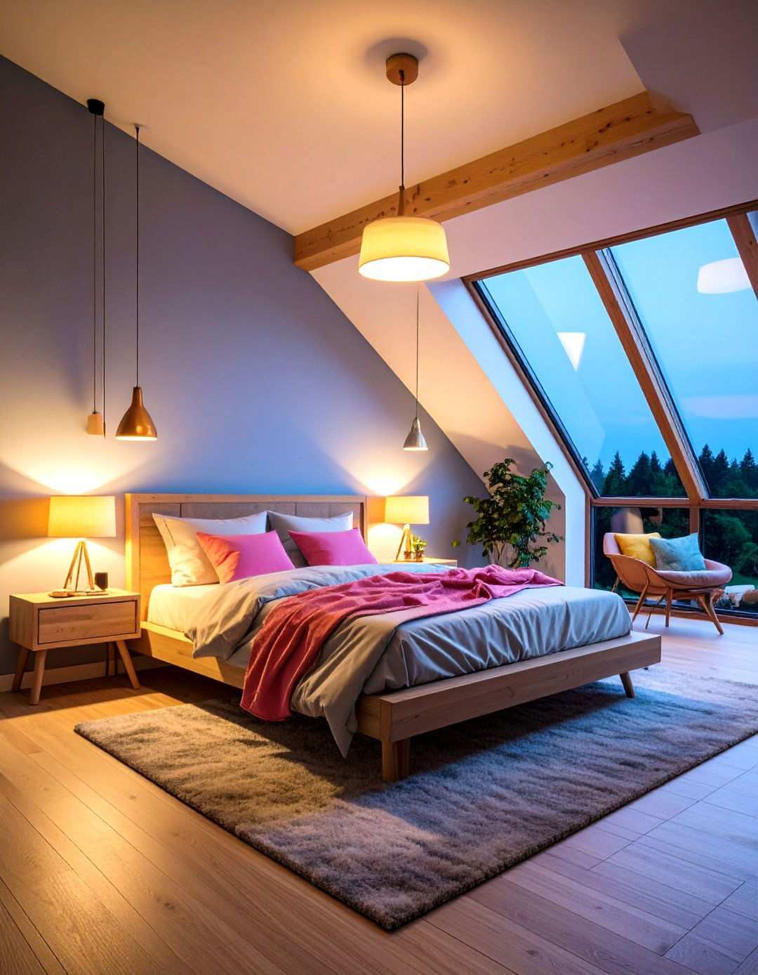 Layered Attic Bedroom Lighting Systems - 20 Attic Bedroom Ideas
