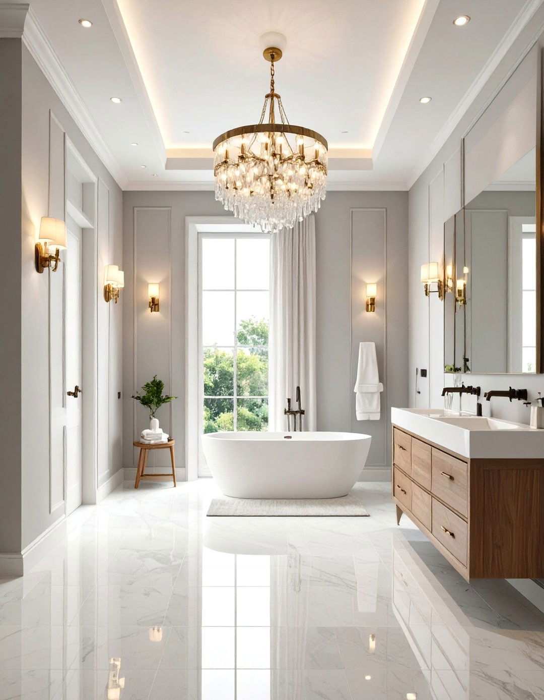 Layered Bathroom Lighting That Mixes Side and Over Mirror Fixtures - 20 Bathroom Lighting Ideas Over Mirror