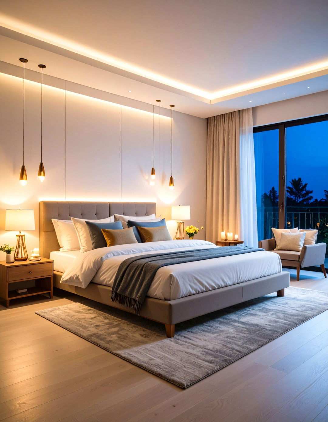 Layered Lighting Bedroom Design - 20 Bedroom Design Ideas