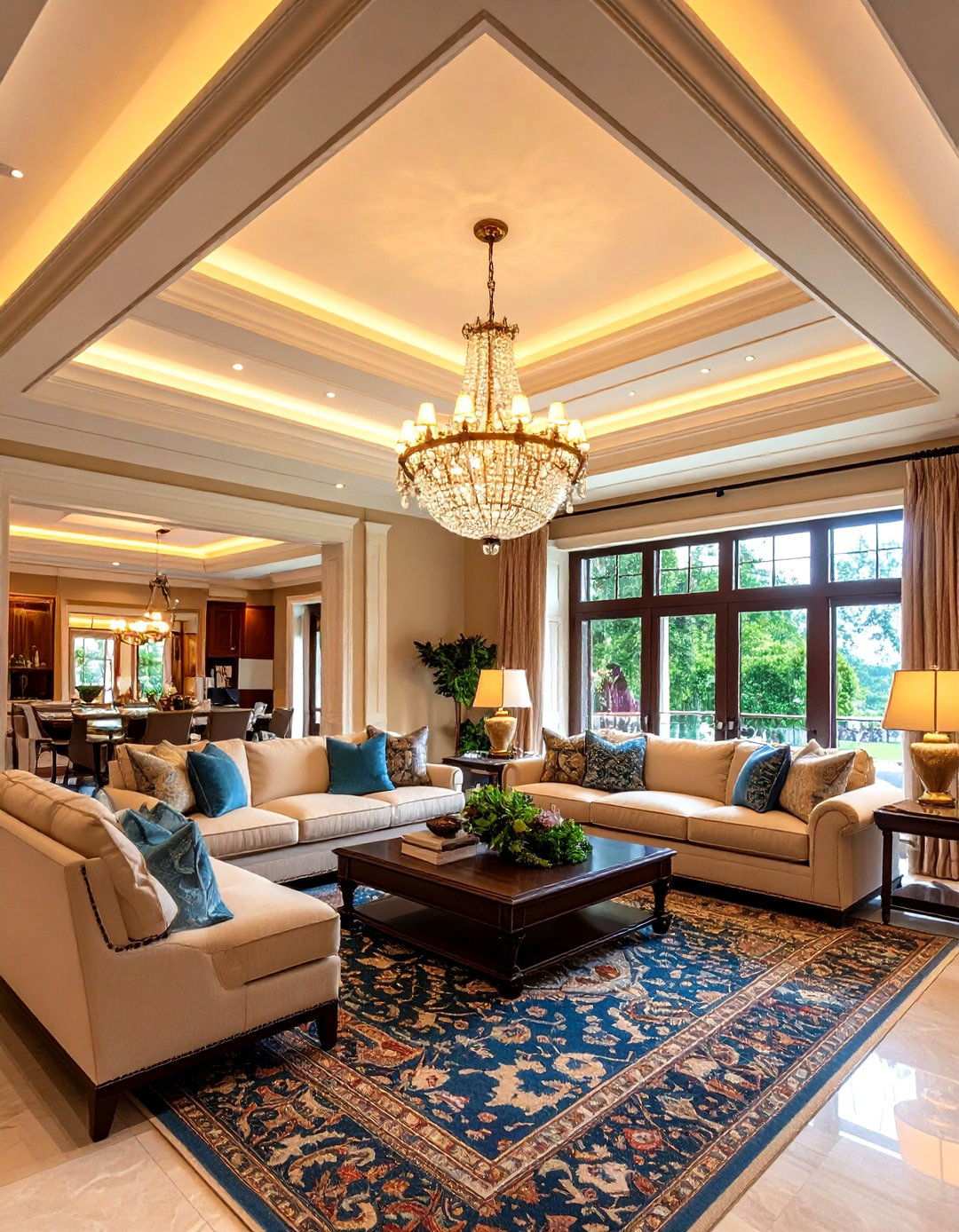 Layered Tray Accent Ceiling With Cove Lighting - 20 Accent Ceiling Ideas