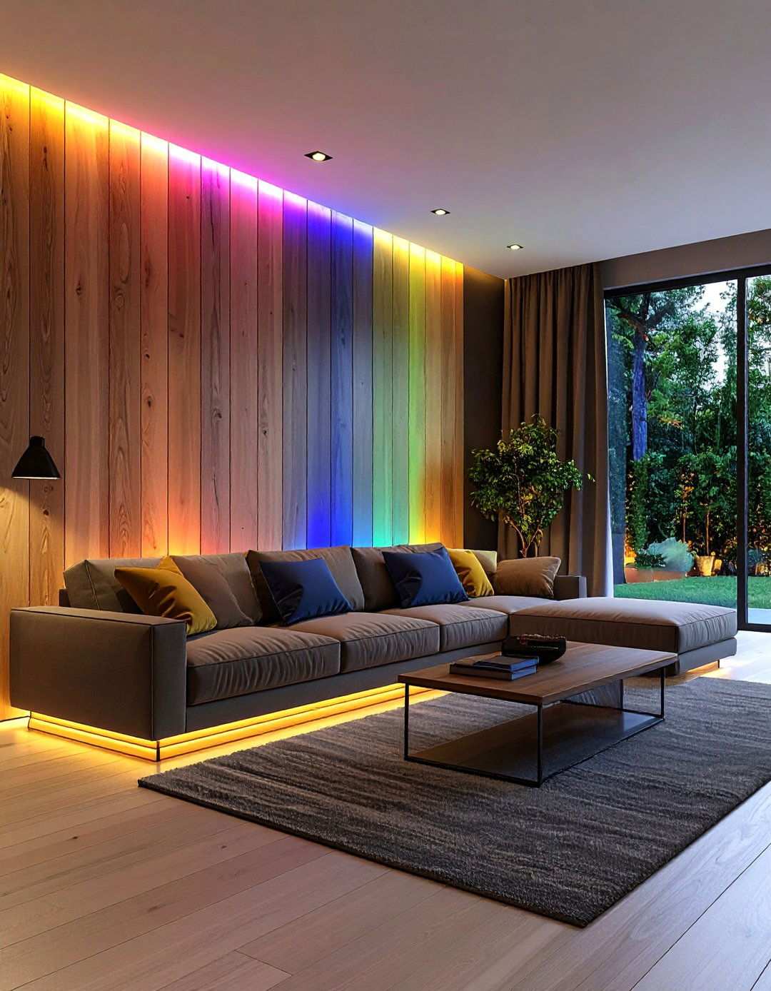 LED Backlit Panel Basement Accent Wall Sets Theater Mood - 20 Basement Accent Wall Ideas