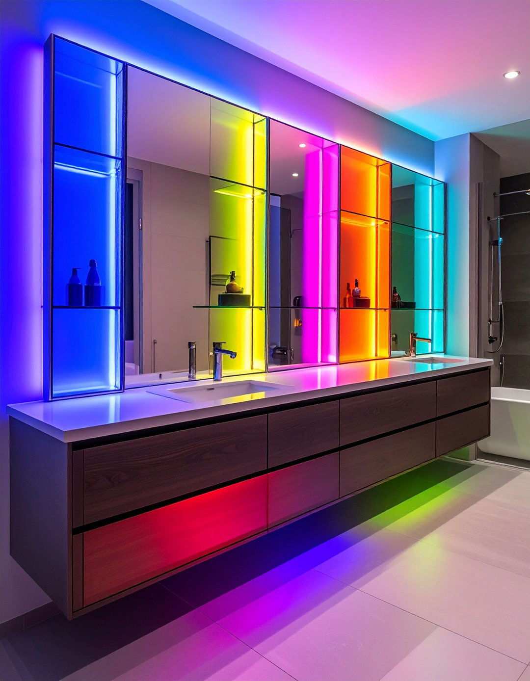 LED Lit Mirror Cabinet Brightens Tasks - 20 Bathroom Furniture Ideas