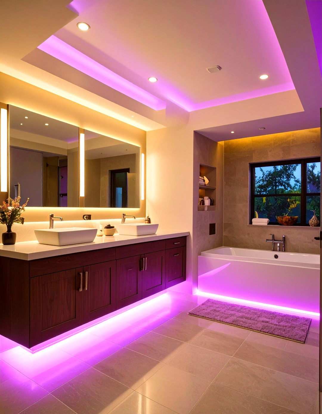 LED Strip Lighting for Basement Bathroom Ambiance - 20 Basement Bathroom Ideas