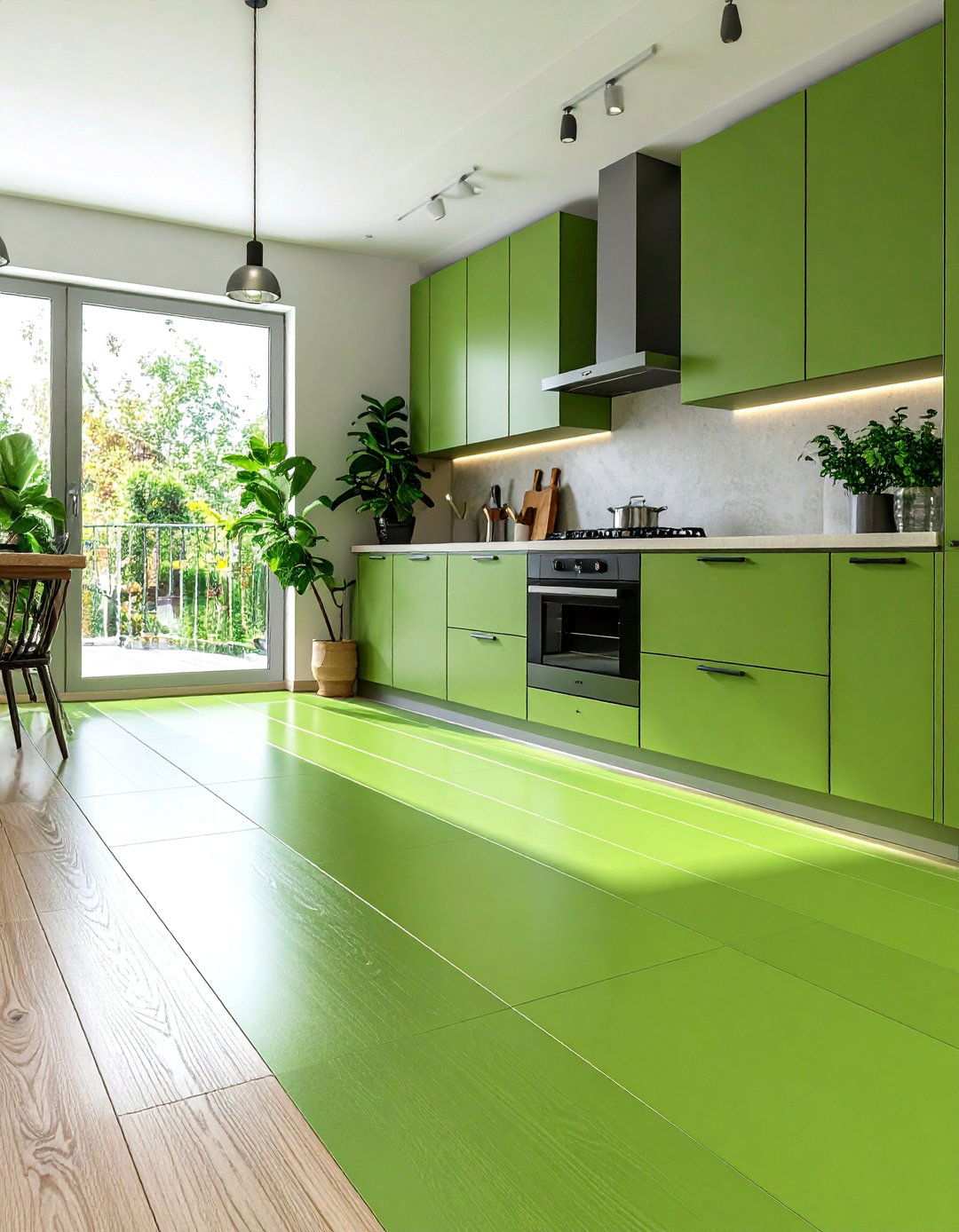 Linoleum Kitchen Flooring in Bright Color Combinations - 20 1980s Kitchen Ideas