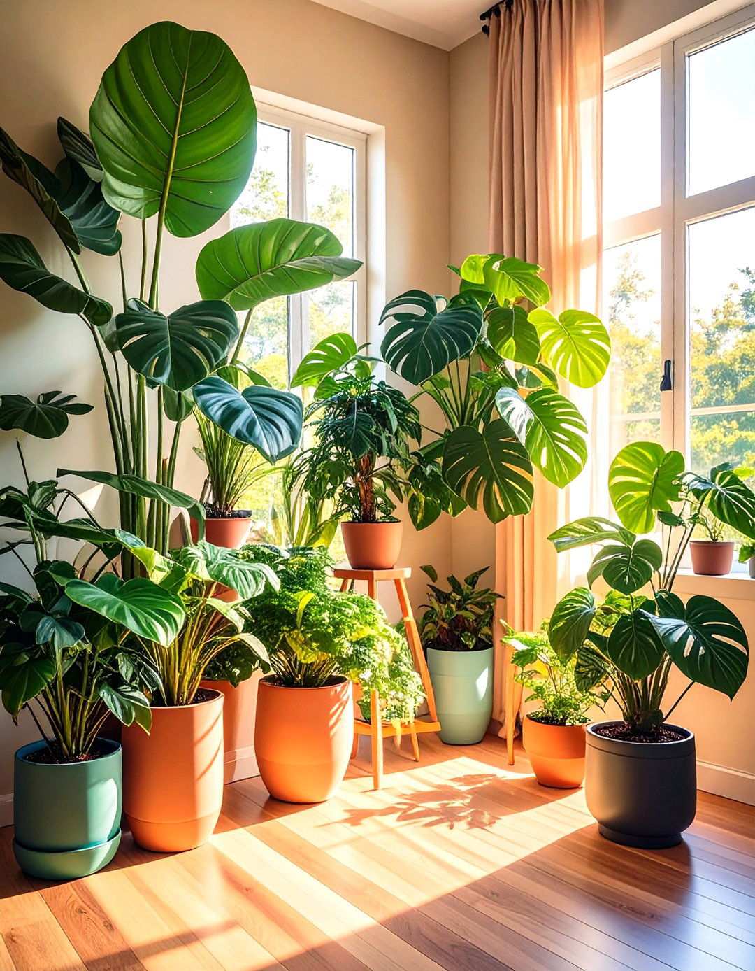 Living Greenery Corner Softens a Bachelor Rooms Lines - 20 Bachelor Room Ideas