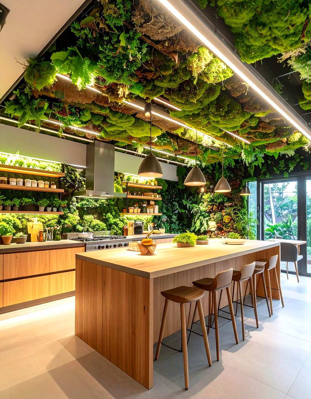 Living Moss Green Accent Ceiling - 20 Accent Ceiling Ideas