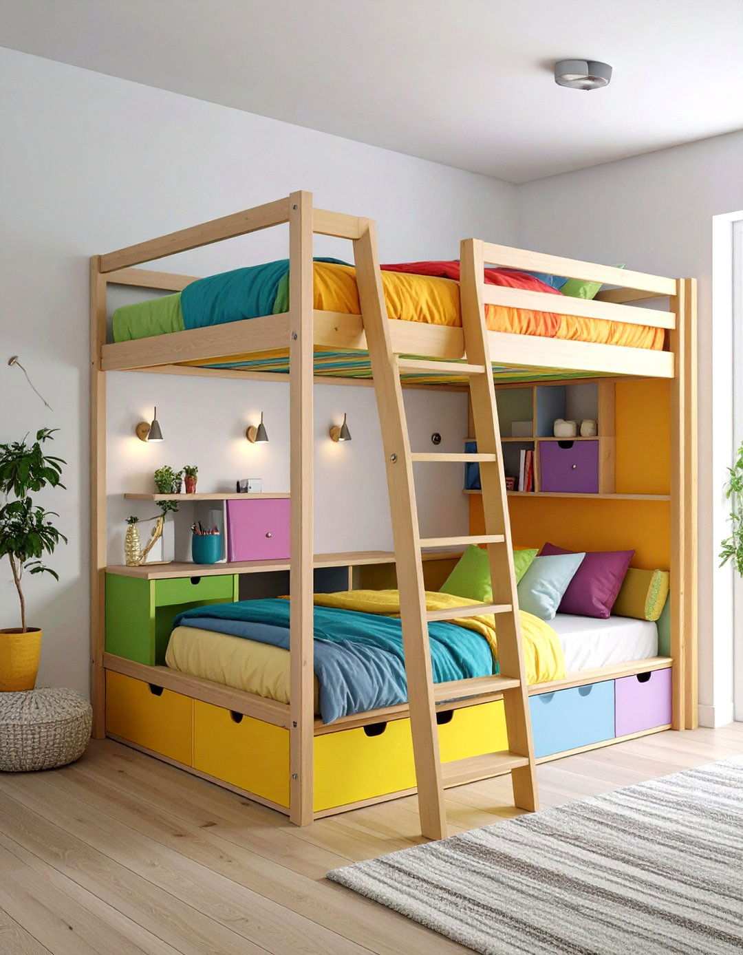 Lofted Sleep Work Bedroom Zone - 20 Bedroom Layout Ideas