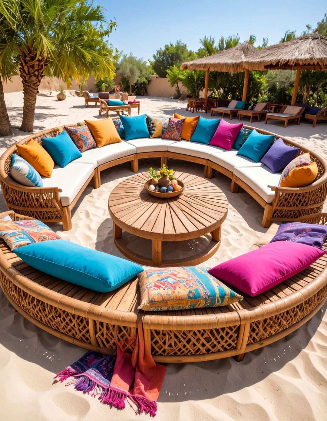 Low Benches and Lounge Pods for Relaxed Beach Wedding Seating - 20 Beach Wedding Ideas
