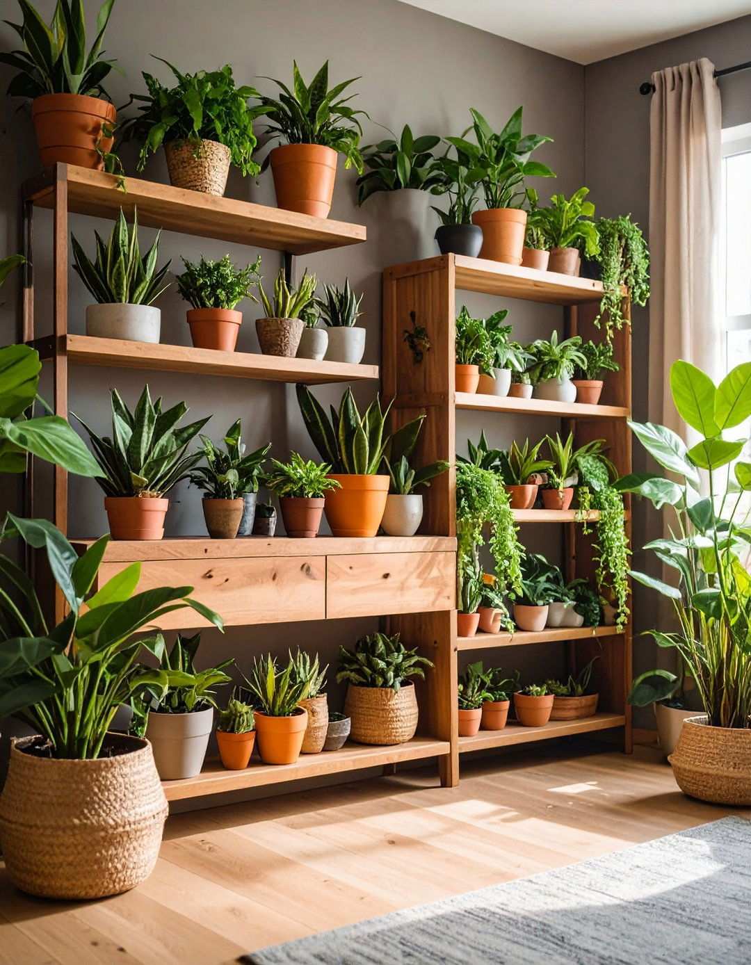 Lush Indoor Plants Refresh a Black Man Cave - 20 Black Man Cave Ideas