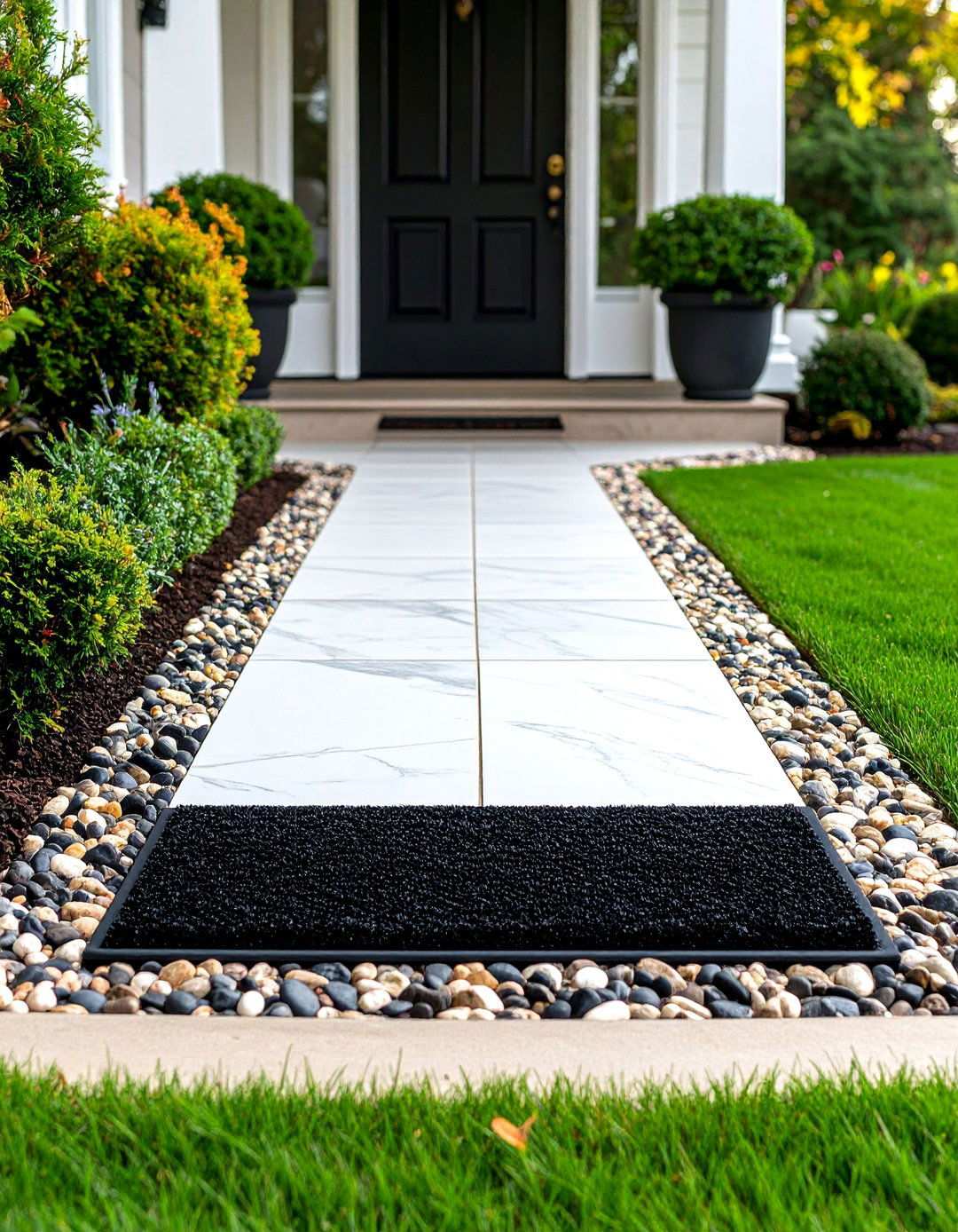 Luxe Marble Threshold - 20 Black and White Entryway Design Ideas